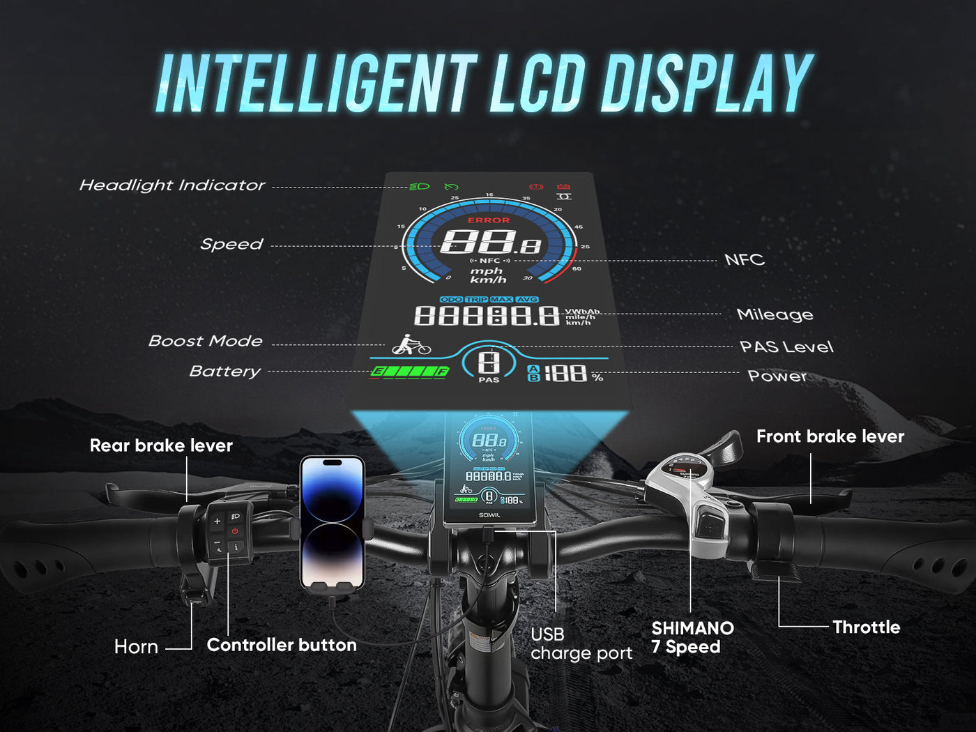 LOTDM200-II Fat Tire Electric Mountain Bike
