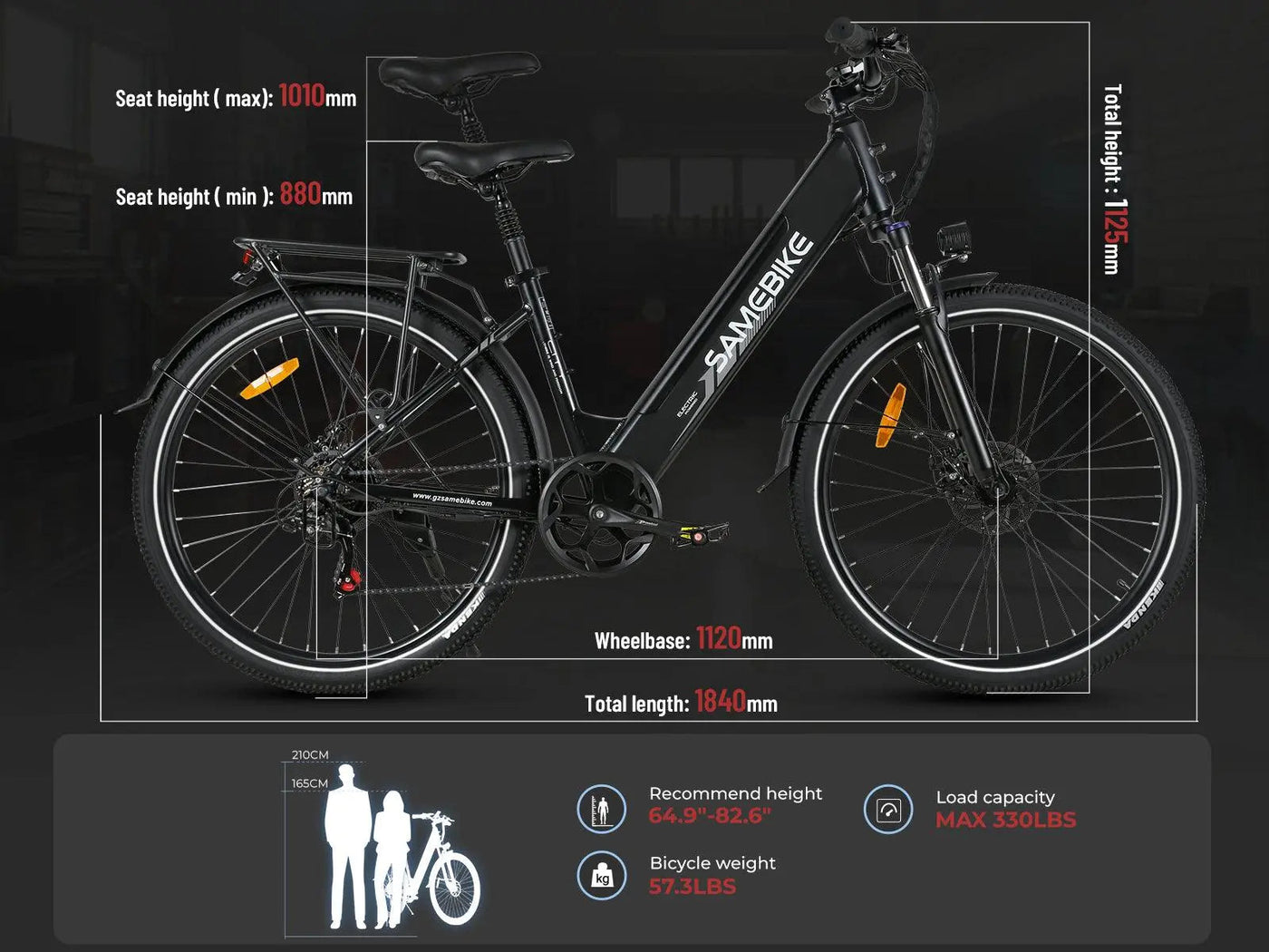 RS-A01 Pro Urban Electric Bicycle - SAMEBIKE US